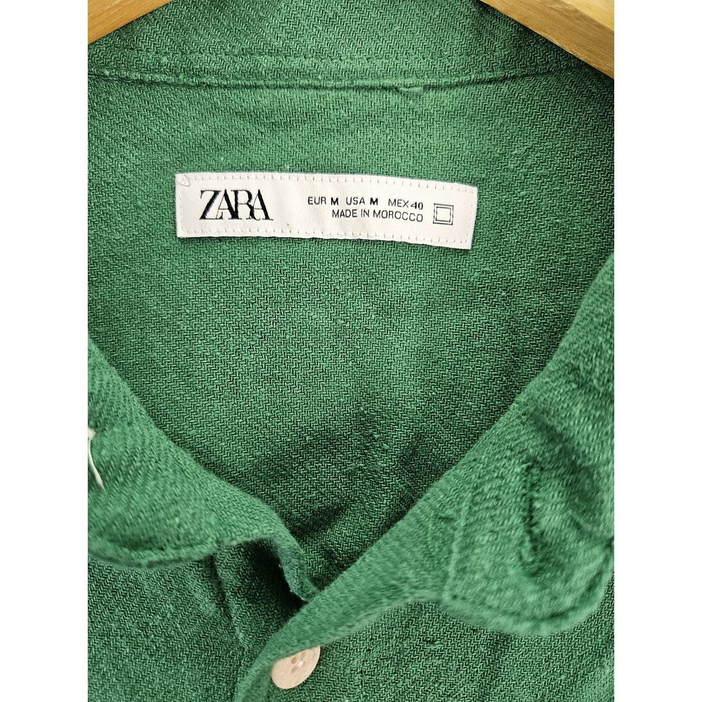 Zara Button-down Shirt Bright Green Colorful Men's Size M - Picture 3 of 10